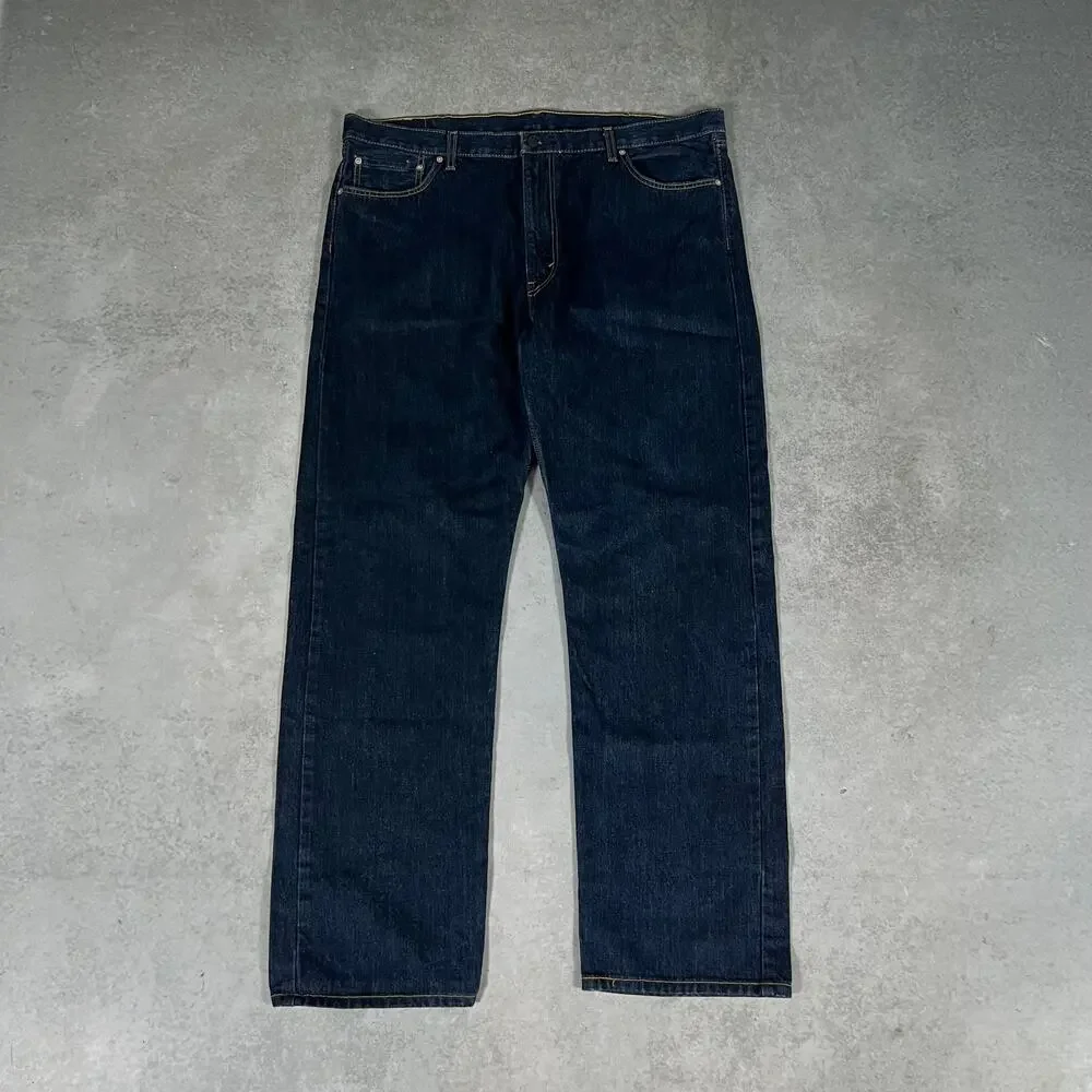 Straight Leg Levi's 505 Classic Fit Jeans Mens Denim Size: 44x36